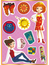 Кристальная ( алмазная) мозаика  " ФРЕЯ" TSR- 105 наклейки " Дарья и Варя" 14 х 19. 5 см