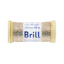 Нитки для вышивания Gamma Brill мулине М металлик 100% полиэстер 50 м M- 105 под св. золото