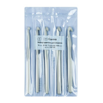 Для вязания " Gamma" CHT- 02 набор крючков алюминий d 6- 10 мм мм 15 см 5 шт в чехле 6. 0; 7. 0; 8. 0; 9. 0; 10. 0 мм