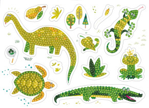 Кристальная ( алмазная) мозаика  " ФРЕЯ" ALVN- 117 наклейки " Зелёное настроение" 19. 5 х 14 см